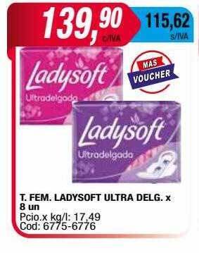 Maxiconsumo T.fem. ladysoft ultra delg. x 8 oferta