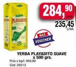Maxiconsumo Yerba playadito suave x 500 grs oferta