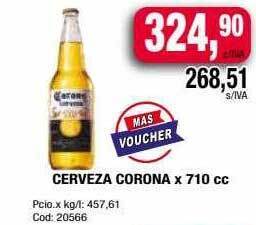 Maxiconsumo Cerveza corona x 710 cc oferta