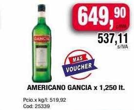 Maxiconsumo Americano gancia x 1.250 lt. oferta