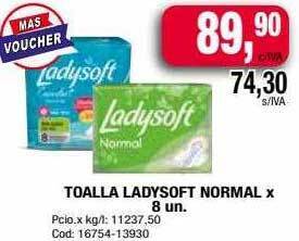 Maxiconsumo Toalla ladysoft normal x 8 oferta