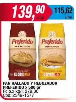 Maxiconsumo Pan rallado y rebozador preferido x 500 gr oferta