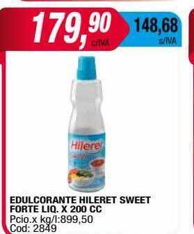 Maxiconsumo Edulcorante hileret sweet forte liq. x 200 cc oferta