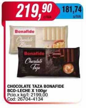 Maxiconsumo Chocolate taza bonafide bco-leche x 100gr oferta