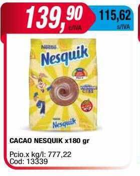 Maxiconsumo Cacao nesquik x180 gr oferta