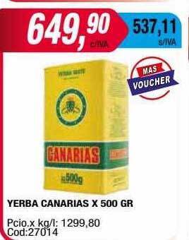 Maxiconsumo Yerba canarias x 500 gr oferta