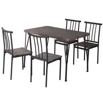 Easy Juego de comedor 4 sillas amalio 110x70x75 café oferta