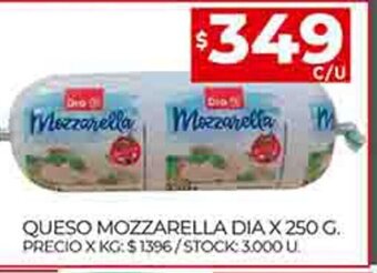 Supermercados DIA Queso Mozzarella Dia X 250 G. oferta