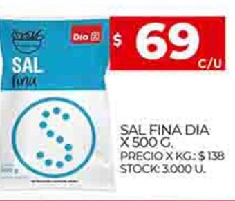 Supermercados DIA Sal Fina Dia X 500 G oferta