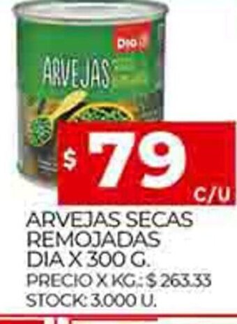 Supermercados DIA Arvejas Secas Remojadas Dia X 300 G oferta