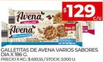 Supermercados DIA Galletitas de Avena Varios Sabores Dia X 186 G oferta