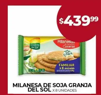 Supermercados Tadicor Milanesa de Soja Granja del Sol oferta