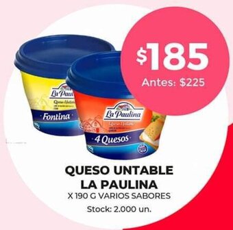 Supermercados Tadicor Queso Untable La Paulina oferta
