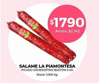 Supermercados Tadicor Salame La Piamontesa oferta
