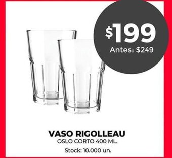 Supermercados Tadicor Vaso Rigolleau oferta
