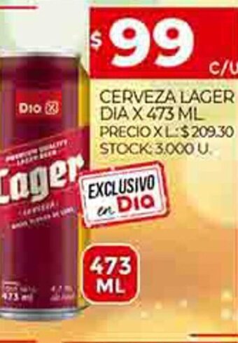 Supermercados DIA Cerveza Lager Dia X 473 ML oferta