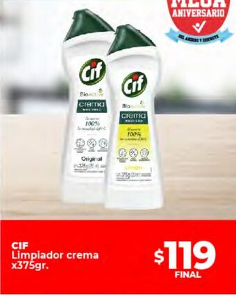 Supermayorista Vital CIF Limpiador Crema x 375gr oferta