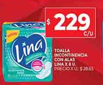 Supermercados DIA Toalla Incontinencia Con Alas Lina X 8 U oferta