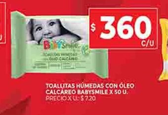 Supermercados DIA Toallitas Húmedas Con Óleo Calcáreo Babysmile X 50 U oferta