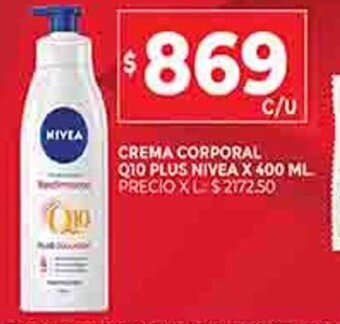 Supermercados DIA Crema Corporal Q10 Plus Nivea X 400 ML oferta