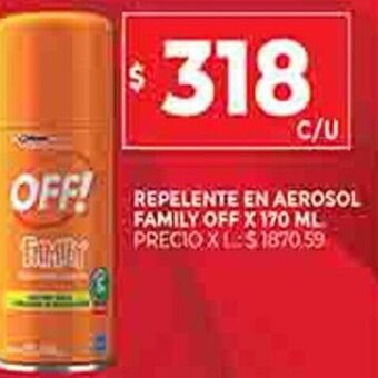Supermercados DIA Repelente en Aerosol Family Off X 170 ML oferta