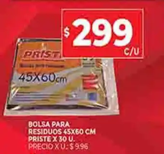 Supermercados DIA Bolsa Para Residuos 45x60 CM Priste X 30 U oferta