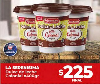 Supermayorista Vital La Serenisima Dulce de Leche Colonial x 400gr oferta