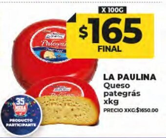 Supermayorista Vital La Paulina Queso Pategrás xkg oferta