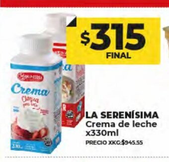 Supermayorista Vital La Serenisima Crema de Leche x 330ml oferta