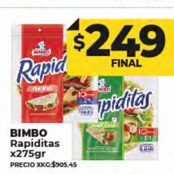Supermayorista Vital Bimbo Rapiditas x 275gr oferta