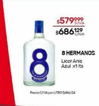Nini Mayorista 8 hermanos licor anis azul oferta