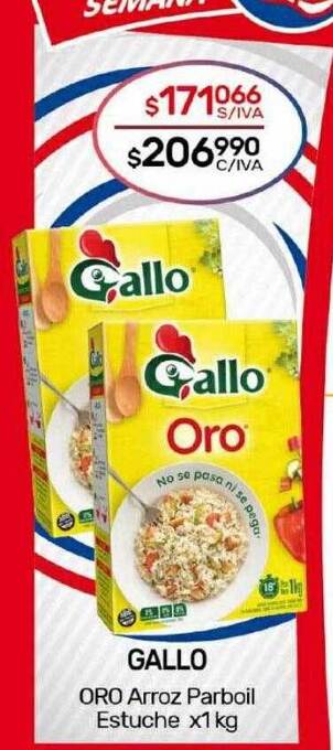 Nini Mayorista Gallo oro arroz parboil estuche oferta