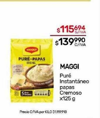 Nini Mayorista Maggi puré instantáneo papas cremoso oferta