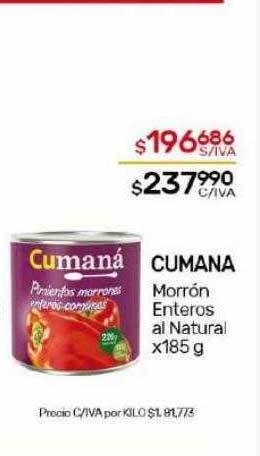 Nini Mayorista Cumana morrón enteros al natural oferta