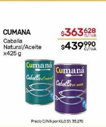 Nini Mayorista Cumana caballa natural aceite oferta