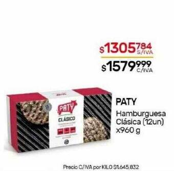 Nini Mayorista Paty hamburguesa clasica oferta
