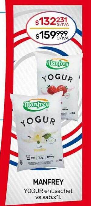 Nini Mayorista Manfrey yogur ent sachet vs sab oferta