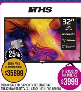 Coto TV Led Smart 32" THS32HD Android TV oferta
