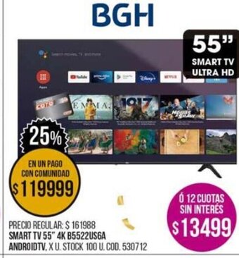 Coto Smart TV 55" 4K B5522US6A Android TV oferta