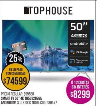 Coto Smart TV 50" 4K TH5022US6A Android TV oferta