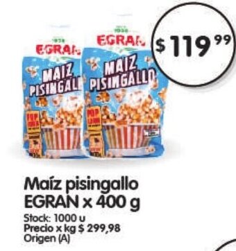 Supermercados Buenos Días Maíz Pisingallo Egran x 400g oferta