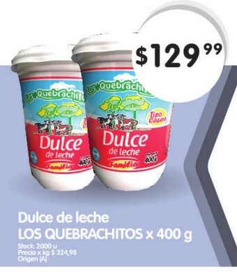 Supermercados Buenos Días Dulce de Leche Los Quebrachitos x 400g oferta