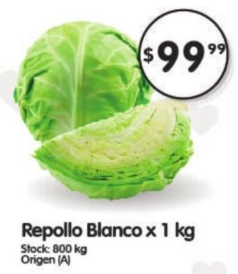 Supermercados Buenos Días Repollo Blanco x 1 kg oferta