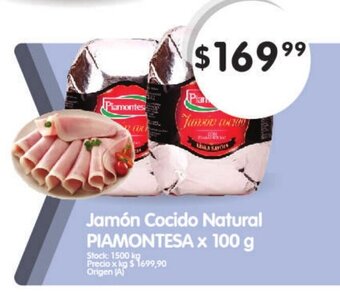 Supermercados Buenos Días Jamón Cocido Natural Pimontesa x 100g oferta
