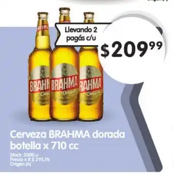Supermercados Buenos Días Cerveza Brahma Dorada Botella x 710cc oferta