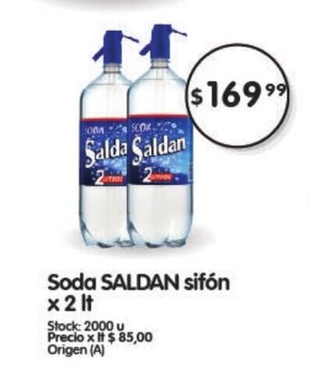 Supermercados Buenos Días Soda Saldan Sifón x 2 lt oferta