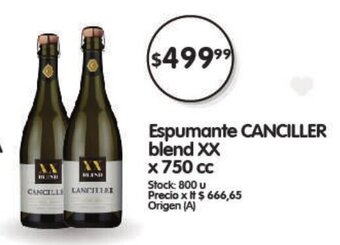 Supermercados Buenos Días Espumante Canciller Blend XX x 750 cc oferta