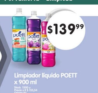 Supermercados Buenos Días Limpiador Líquido Poett x 900ml oferta