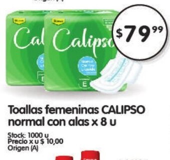 Supermercados Buenos Días Toallas Femeninas Calipso Normal Con Alas x 8 u oferta
