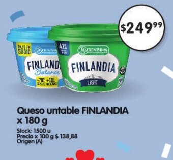 Supermercados Buenos Días Queso Untable Finlandia x 180g oferta